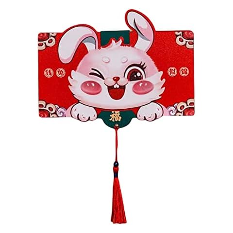 predolo Folding Red Envelope Decor Lucky, Chinese Wedding Envelope Rabbit Year Cartoon New Year Red Envelopes for, Style A Cover