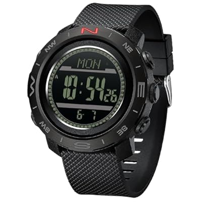 Men's Military Watches for Men Tactical ABC Digital Watch Outdoor Sports Altimeter Barometer Compass Thermometer Fitness Tracker Watch Step Counter Dual Time Stopwatch Countdown Waterproof Wristwatch
