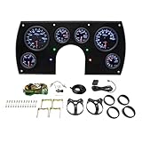 GlowShift 6-Gauge Cluster Set Fits Chevy Camaro Z28 1982-1989 3rd Gen - Tinted 7 Color Speedometer, Tach, Oil Pressure, Water Temp, Fuel Level & Volt Gauges - Direct Fit Dashboard Panel Pod