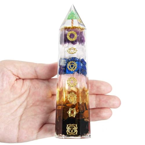 7 Chakra Crystal Wand – Handmade Tree of Life Healing Crystals for Chakra Balance, Energy Cleansing, Reiki, Home Decor, Crystals and Healing Stones