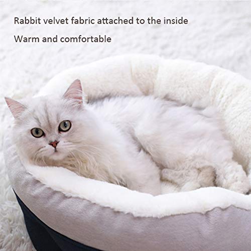 Yliping Cama de gato de tamanho médio quente inverno sono profundo cama de gato grossa e quente para