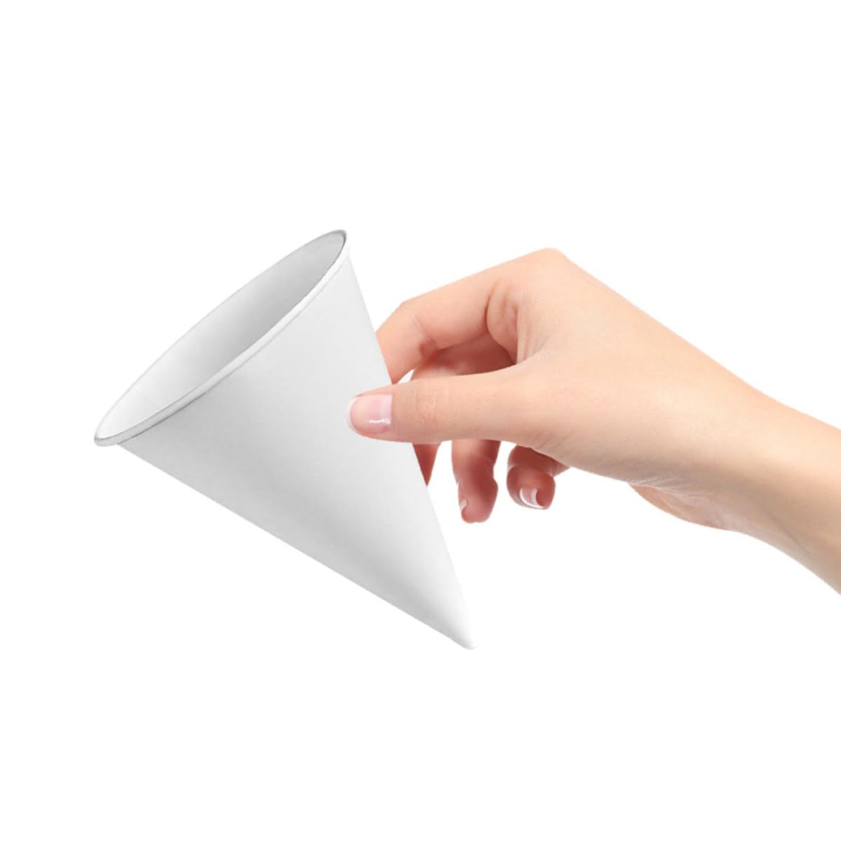 Vaso Práctico y Ligero Desechable Blanco de Papel Cónico 200 Piezas