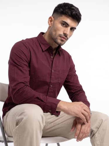 Image of Amazon Brand - INKAST Men Solid Cotton Shirt | Casual Wear | Basic Essential Plain Everyday & Office Wear | Full Sleeve | Regular Fit