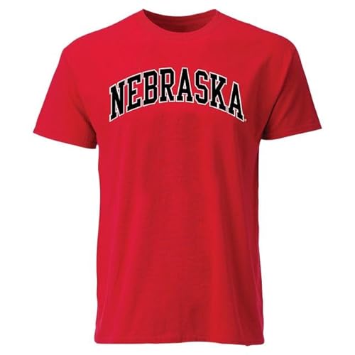 Barnesmith University of Nebraska UNL Cornhuskers Short Sleeve Adult Unisex T-Shirt, Classic, Red, X-Large