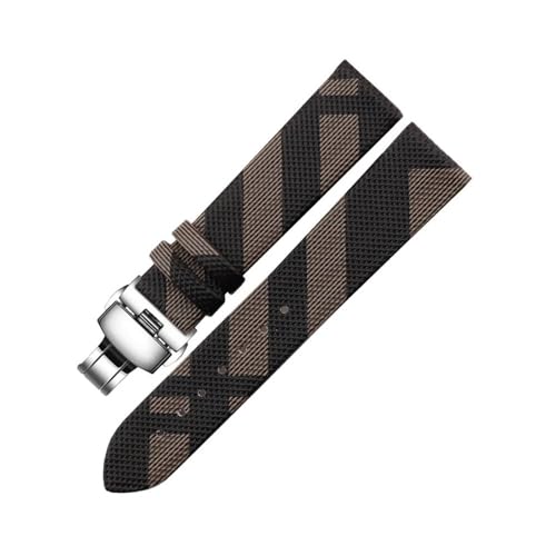[MEVMEVGNLN] Fit For BU19384 �N���V�b�N�`�F�b�N�� �����Y�E���f�B�[�X �r���v�`�F�[���Ή����U�[�E�H�b�`�X�g���b�v(Brown Silver B,18mm)
