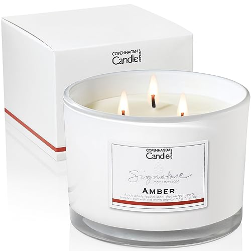 Luxury Scented Candles Gifts for Women | Natural Wax Blend | 35 Hours Burn time | Hotel Collection | The Copenhagen Company - Amber (12oz)