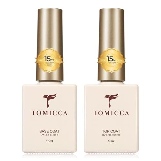 TOMICCA Base Coat Top Coat Gel UV Set, 2 * 15ML Primer UV Nagellack Set, Soak Off Unterlack und Überlack fur Nail Art Design Nägel Maniküre Kit für Nagelstudio DIY Home