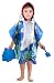 Little Shark 100% Cotton Hooded Towel for 2-6 Years Girls Bath Beach Pool Towel,24 x 48 inches (Blue)