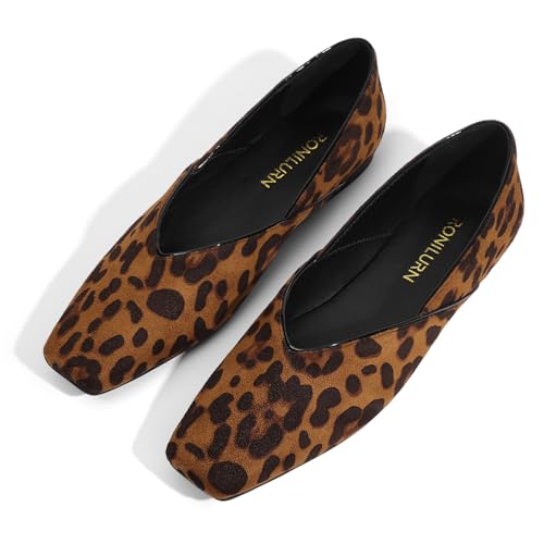 Women's Flats Comfortable Square Toe Ballet Flats Slip On Casual Dress Shoes Flats for Women4