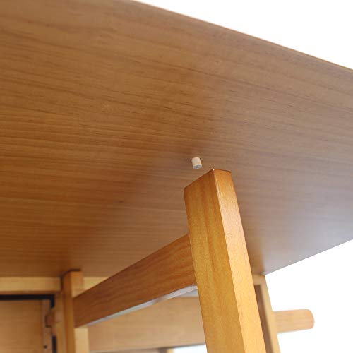 FCH Kitchen Island Trolley Cart with 2 Square Stools and 2 Drawers Solid Wood Drop Leaf Table Easy Put Together - Thumbnail 7