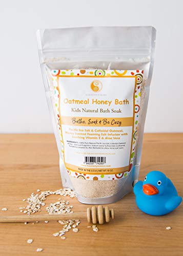 Best Oatmeal Honey Kids Bath - Natural Pacific Sea Salt - Comfy & Nourishing For The Skin - Tub Time Foaming Bath Salt Soak - All Natural #TOP1
