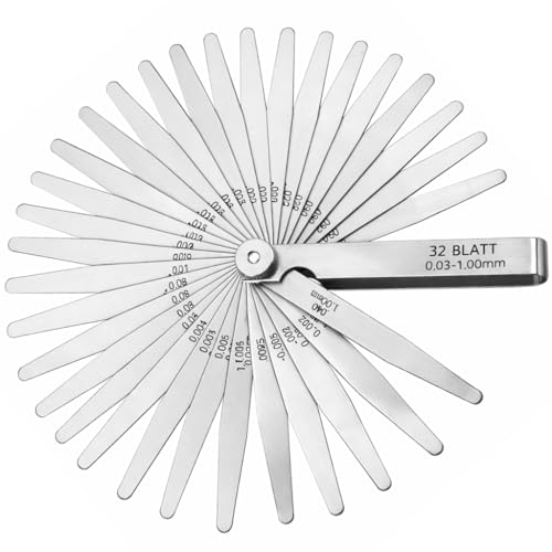 32 Lames Jeu de Cales d’Épaisseur, 0,03–1,00 mm / 0,001–0,04