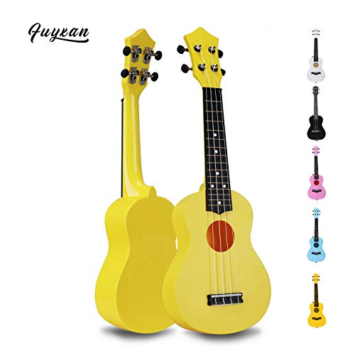 Soprano Ukulele Hawaiian Guitar Musical Instrument with Nylon Strings for Students Beginners Kids
