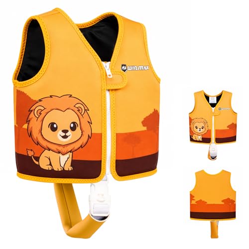 Kids Swim Vest Toddler Neoprene Jacket with Adjustable Safety Strap (OR, M(3-6)) by WIN.MAX - Used condition - US$23.74
