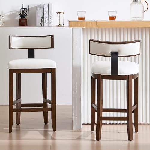 Whitebarstoolssetof2265puleathercounterheightbarstoolsfarmhouseislandcountertopbarchairswithcurvedbackresthardwoodframeforkitchenislanddiningroom Urban Country Home Decor White bar stools set of 2 265 pu leather counter height barstools farmhouse island countertop bar chairs with curved backresthardwood frame for kitchen island dining room urban country home decor