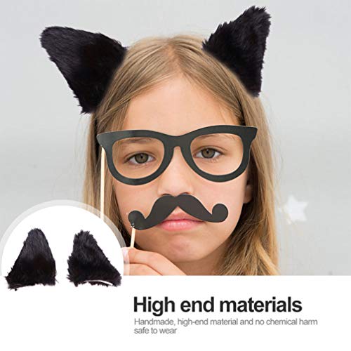 PIXNOR 2 Pares Orelhas de Gato Grampo de Cabelo Orelhas De Raposa Longo Anime Lolita Headpiece Headw