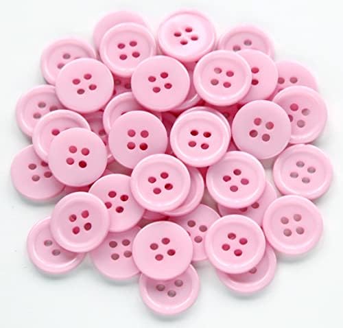 GANSSIA 5/8" (15mm) Sewing Flatback Buttons Pink Color Buttons for Sewing DIY Crafts Pack of 160 Pcs