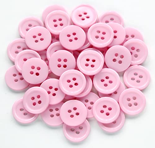 Ganssia 5/8" (15Mm) Sewing Flatback Buttons Pink Color Buttons For Sewing Diy Crafts Pack Of 160 Pcs #TOP21