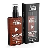 Szampon do brody i włosów BEZ SULFAT - 150ml na bazie oleju arganowego i oleju jojoba | Do pielęgnacji brody i pielęgnacji brody - WYPRODUKOWANY WE FRANCJI Homemania BARBER TOOLS biberna