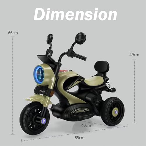 Image of Little Rides Super Harley Bike | Rechargeable Battery Operated Ride-On Bike for Kids | Ages 2 to 4 Years | Royal Enfield Style | Premium Ride-On Toy Bike for Toddlers - Children (Gold)