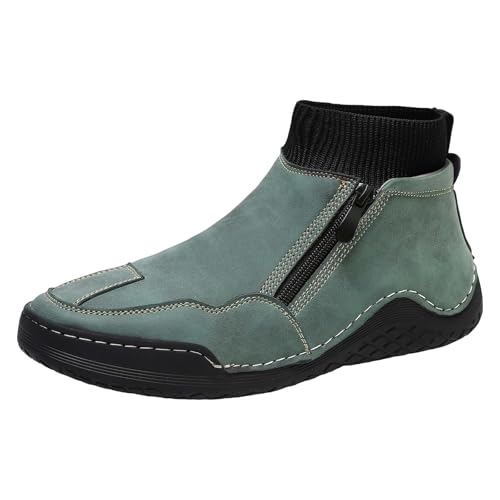 Generisch Zapatos de trabajo para hombre con cierre de cremallera, zapatos para caminar – Zapatos casuales ligeros antideslizantes sin cordones, zapatos de senderismo, zapatos de trekking, cómodos y