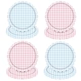 WRXVVTSV 50PCS 7 Inch Pink and Blue Gingham Small Paper Plates, Dessert Plates for Baby Shower, Gender Reveal, Boy or Girl Party Decorations, Disposable Scalloped Edge Plates