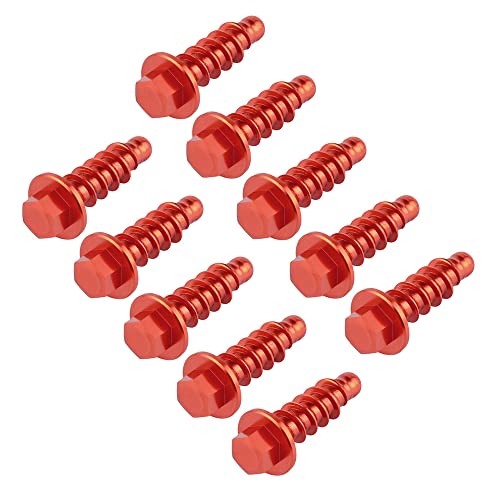 Nicecnc Red Front Brake Disc Rotor Guard & Tapping Screw Bolt Set Compatible With Gasgas Ex Ec Mc,See Fitment #TOP6
