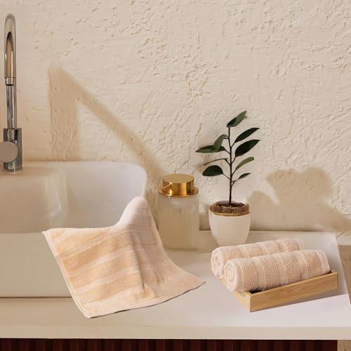 MYTRIDENT Quick Dry Towel, 400 GSM, 100% Cotton Towel, 3 Pc Wash, Beige
