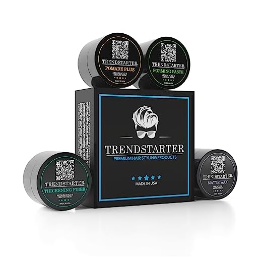 TRENDSTARTER - MATTE WAX SAMPLE PACK - GREAT STOCKING STUFFER - Matte Wax - Forming Paste - Thickening Fiber - Pomade Plus (Four 0.25oz Samples)