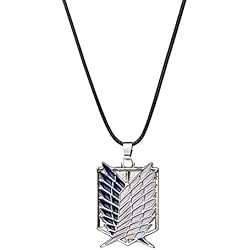 ZBOMR Alas De Libertad Collar, Alas De Libertad Collar con Colgante De Cosplay Collar del Cuerpo De Investigación Joyería De Anime para Niños/Niñas/Adolescentes/Fan del Anime (Plata)