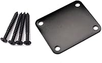 Vista 8 de EXCEART Placa de cuello de metal, placa de conexión con 4 tornillos para instrumento musical de bajo (negro)