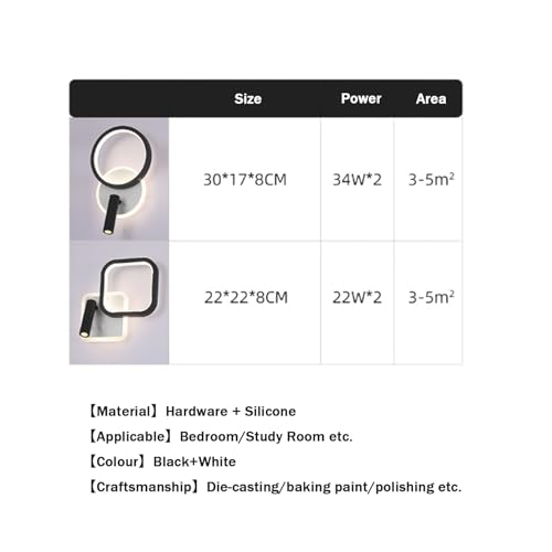 Luz de pared para leer en la cama con interruptor accesible y foco ajustable LED 6
