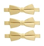 Sportoli174; Kids Baby 3-Pack Adjustable Solid Color Banded Satin Pre-tied Bow Ties - Yellow