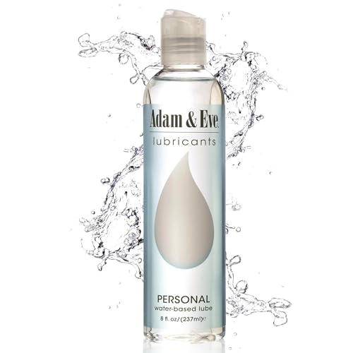 Adam and Eve Premium Water Based Lube, Personal Lubricants for Privacy and Toys, Thick Non Sticky Non Staining Long Lasting Formula for Men Women Couples, Ideal for Sex and Massage, 8 oz Bottle