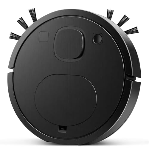 AUEJACKY Petit Ro-bot Aspirateur Domestique, Générique Robot Aspirateur Laveur, Robot Aspirateur Laveur 3 en 1, Autonomie 100 Min, Ultra-Fin, Efficace et Silencieux pour Les Poils d'animaux Sols Durs