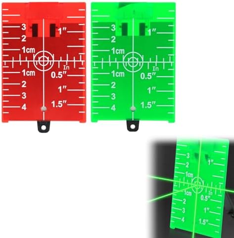 2 Pieces Magnetic Laser Target Plate, Green Card for Alignment, Level, Reticle, Rotation and Measure...