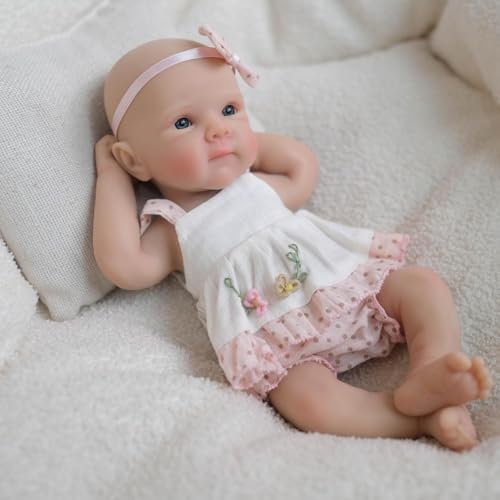 RXDOLL Mini Reborn Babypuppen Vollkörper Bettie 8 Zoll Realistische Micro Babypuppe Mädchen Lebensechte Vollflüssige Silikon Kleine Frühchen Tiny Babies Puppe Waschbar – Bild 5