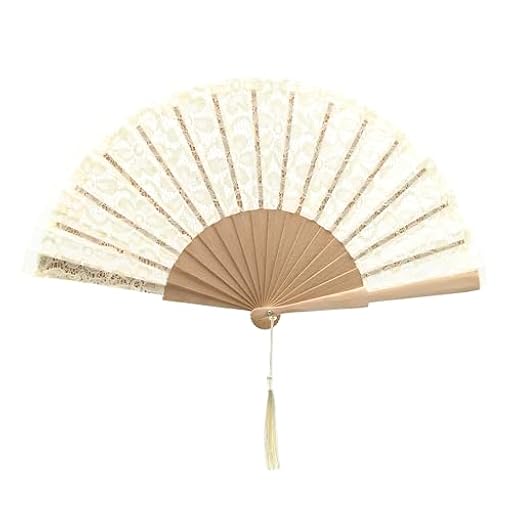 MAPIMANIA - abanicos de Madera y Encaje Plegables, Originales y Elegantes, Abanico de Madera Beige para Boda, abanicos Boda para Invitados, Abanico japones Bordado | Ya disponible en tu tienda friki favorita! En mundofriki.es!