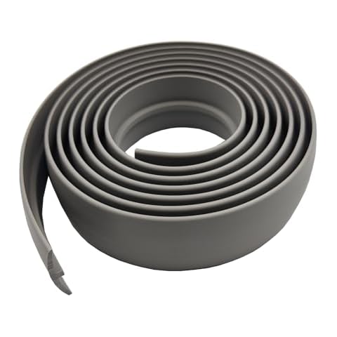 ZEYUE Flexible PVC T-Molding Transition Strips for Hard Wood Floor,Laminate,Tile,LVP. Vinyl Flooring Edging Trim 39.4" L × 1.97" W,Grey Cover