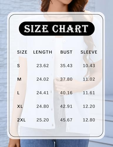 Image of FreshNight Women's 2025 Short Sleeve Cardigan Button Up Hollowed Out Crewneck Shrug Sweaters Knit Sweater Tops Lightweight