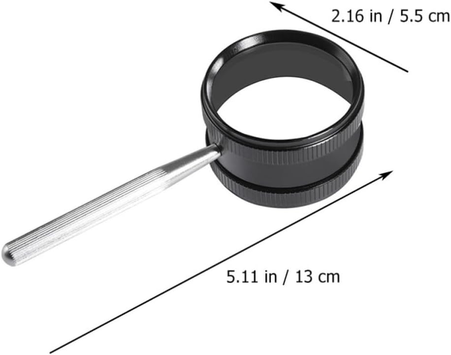 SHINEOFI 2pcs 35x Handheld Jewelry Magnifying Glass with Zinc Alloy Frame and Glass Lens, Portable Round Loupe with Ergonomic Handle for Reading and Craft Inspection