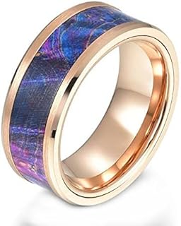 Rose Tungsten Box Elder Wood Men's Wedding Band 4MM-8MM