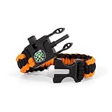 Flypeak Paracord Survival Bracelet - 5-in-1 Emergency Kit with Flint Fire Starter, Whistle, Compass,
