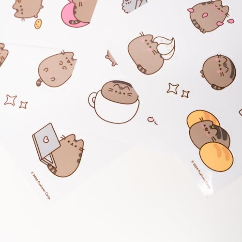 Grupo Erik Aufkleber Abziehbild Pusheen Cat Moments Sticker Set - wasserabweisende und wiederverwendbare Aufkleber - 23,5 x 17,3 cm Kwaii Pusheen Geschenke Schulsachen Merch