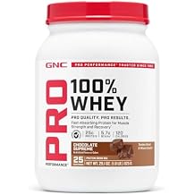 GNC Pro Performance 100% Whey Protein Powder 2.0, Fast Absorbing for Muscle Strength and Recovery, Chocolate, 25 Servings