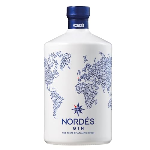 Nordés Gin Premium | Elaborato con una Porzione di Alcol Etilico e 6 Botanicals Galiziani. Sapore Fresco, Morbido e Aromatico. Graduazione 40º - Bottiglia 700 ml