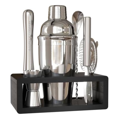 Highball & Chaser Cocktail Shaker Set: Bartender Kit for Home Bar Mixology Cocktail Bar Set Plus E-Book with 30 Recipes (Silver) Cover