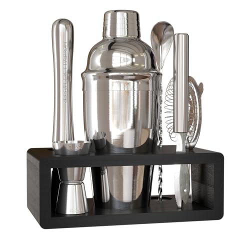 Highball & Chaser Cocktail Shaker Set: Bartender Kit for Home Bar Mixology Cocktail Bar Set Plus E-Book with 30 Recipes (Silver)