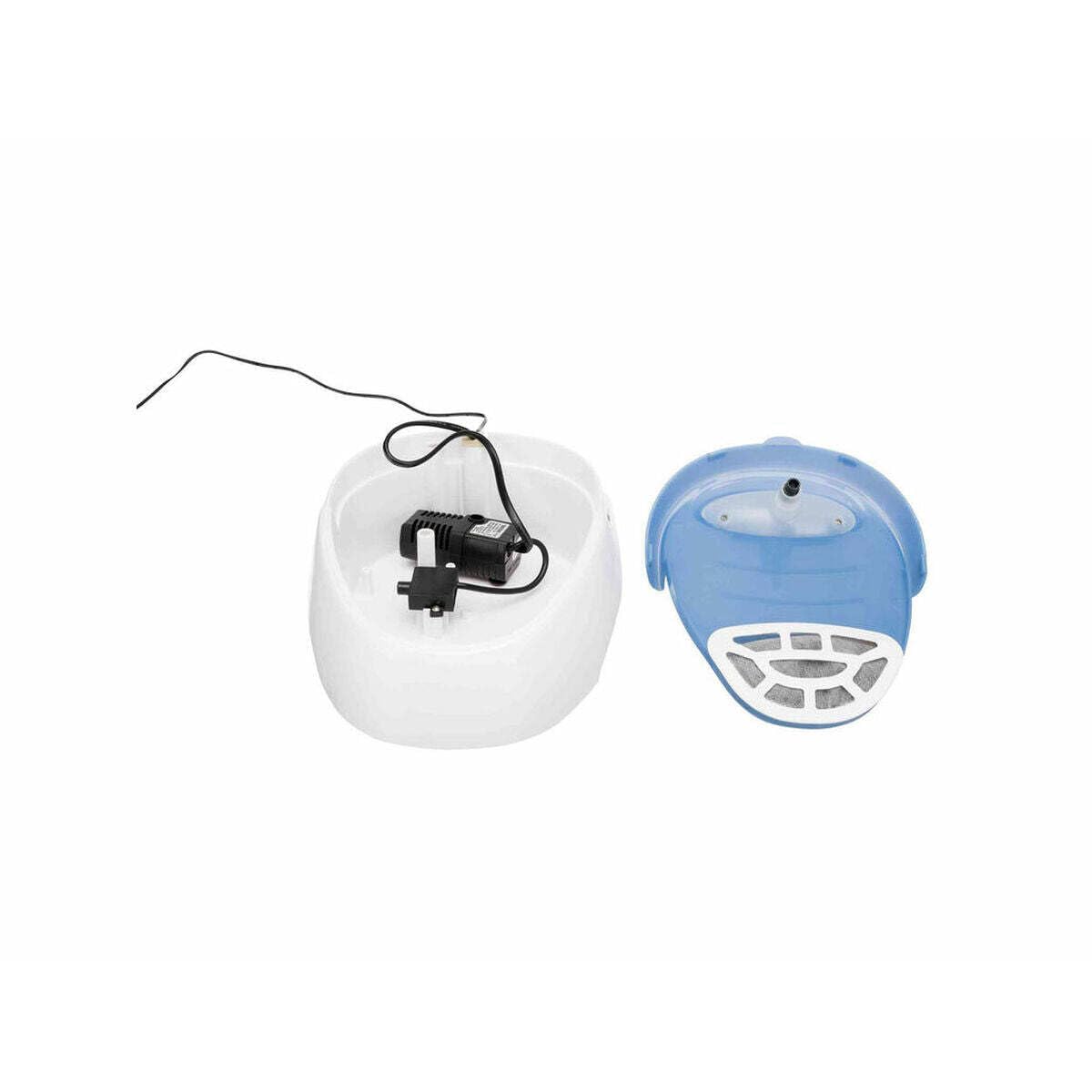 TRIXIE Trinkbrunnen Duo Stream - weiß/grau 1 l/20 × 12 × 23 cm
