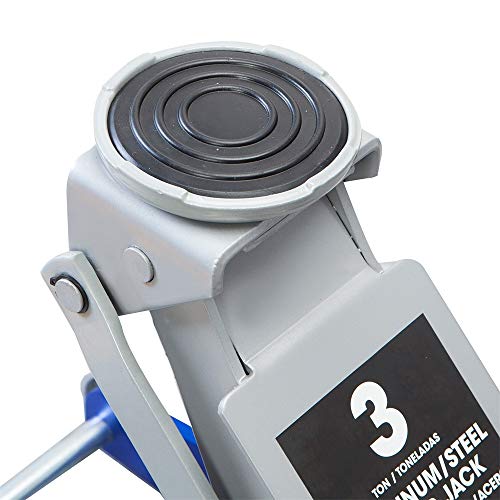 Hpdmc Hydraulic Low Profile Aluminum 3 Ton (6,000 Lb) Capacity And Steel Racing Floor Jack With Dual Piston Quick Lift Pump, Blue #TOP5